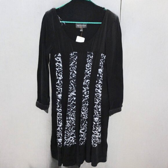 Connected apparel dress short sleeve black and white - Picture 4 of 10